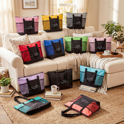 Locmeo 20 Pcs Dental Gifts Dental Assistant Hygienist Multicolor Tote Bags with Mesh Pocket for Dentist Office Accessories