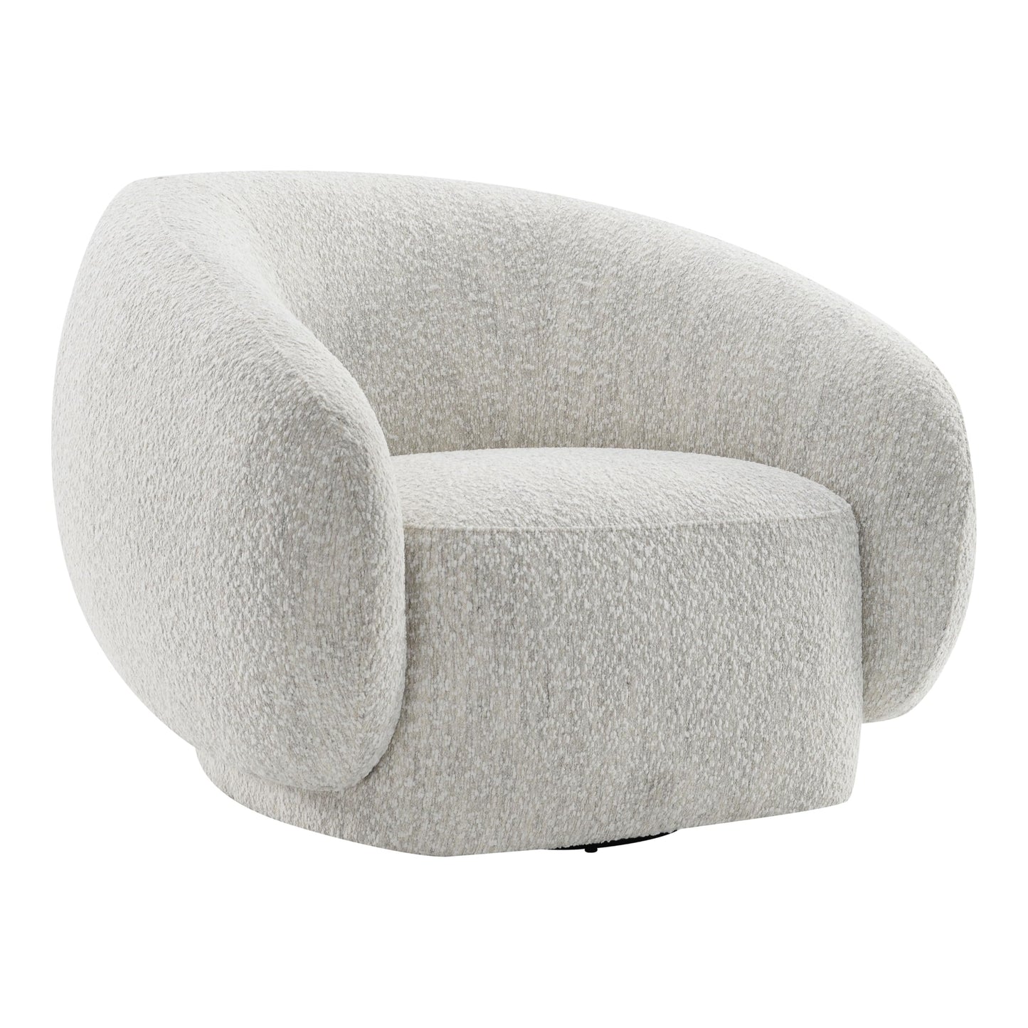 Furniture of America Corra Modern Boucle 41.7-inch Swivel Chair with 360-degree Swivel Base, Sloped Curved Backrest and Armrest for Living Room, Office, Beige