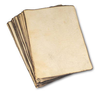 Wanderings Handmade Vintage Deckle Edge Blank Paper with Slightly Burned Edge - 5.8" x 8.3" (A5) - Package of 50 Recycled Paper for Writers, Invitations, Crafts, Memorials, Printmaking - Thick 150 GSM