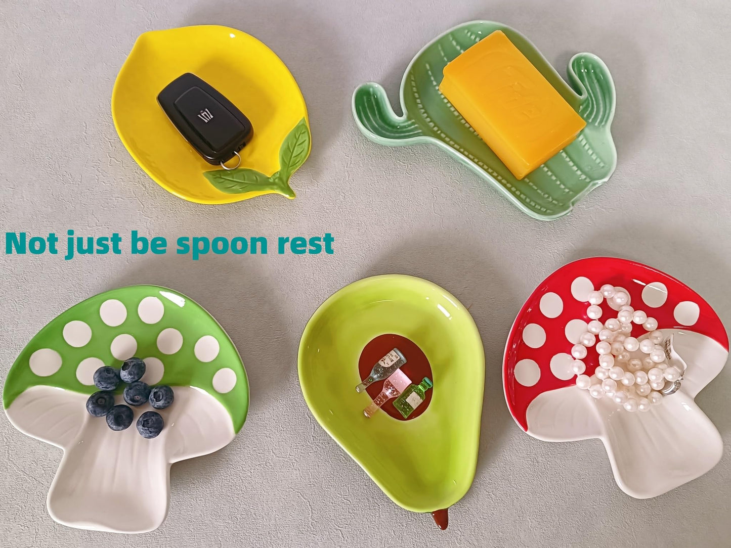 Ceramic Spoon Rest for Stove Top & Kitchen Counter Spoon Holder for Stove & Cooking Spoon Holder for Ladle Cute Spoon & Utensil Rest Spatula Rest, Mushroom Kitchen Decor & Accessories (Rustic Brown)