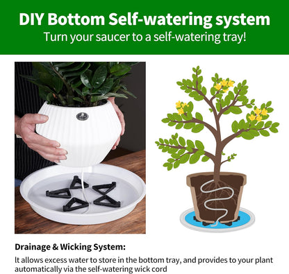 12 Pack ORIMERC Adjustable Plant Pot Toes with Watering Wick, Plant Pot Riser Support Planter Off Deck Floor to Prevent