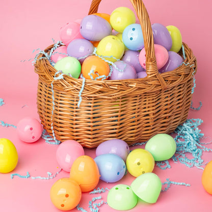 25PCS 2.3" JOYIN Pastel Easter Eggs, Empty Plastic Eggs, Colorful Plastic Eggshell Bulks for Easter Hunt, Filling