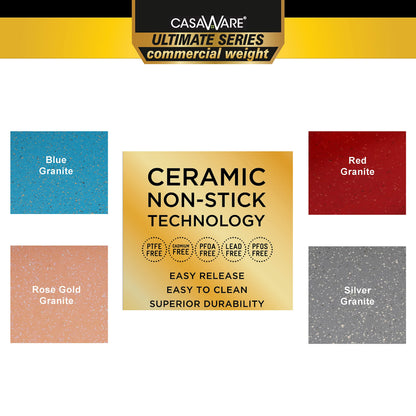 casaWare 15 x 10 x 1-Inch Ultimate Series Commercial Weight Ceramic Non-Stick Coating Cookie/Jelly Roll Pan (Blue Granite)