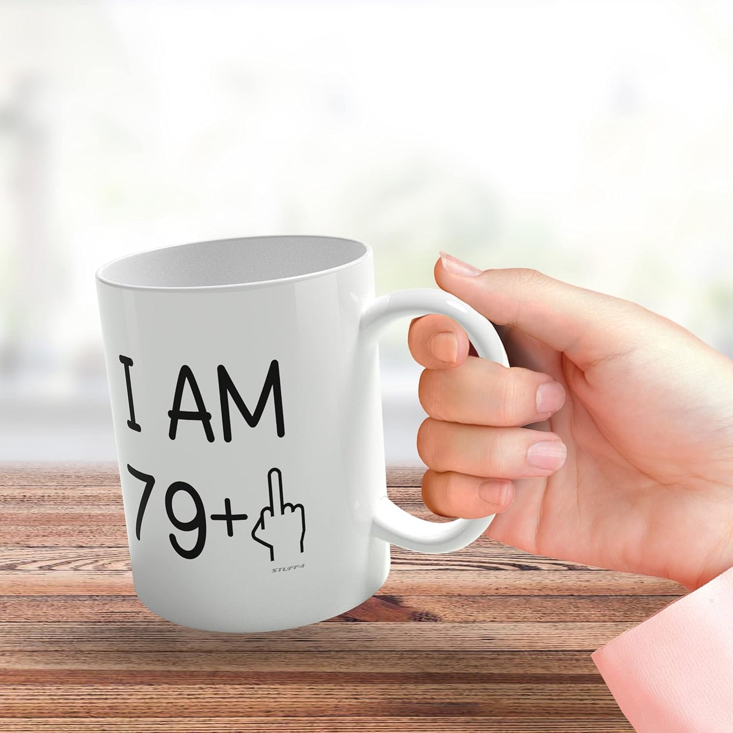 Stuff4 80th Birthday Gifts, Rude Novelty Mug Middle Finger, Funny 11oz Premium Ceramic Coffee Mug for Birthday