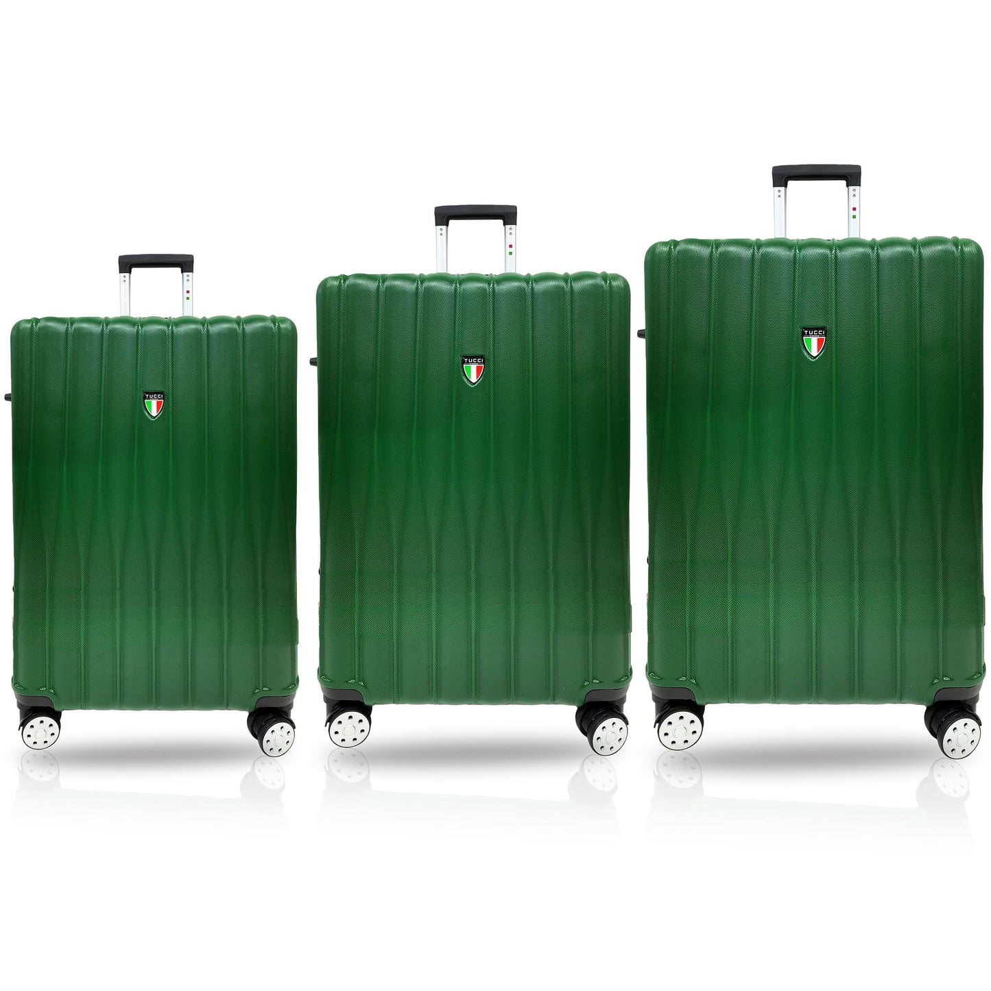 Tucci Italy Baratro Hardside Spinner Luggage Set of 3, 20/24/28", Durable & Lightweight, Army Green