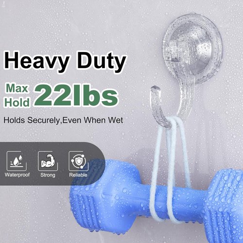 ANDGOO Large Suction Cup Hooks - Upgraded 1.9" Wreath Holders for Doors & Windows | No Tools, Holds 22 lbs