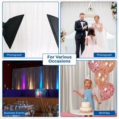 OnlineEEI Pipe & Drapes Portable Stand Kit, 8FT x 20FT Photo Backdrop Set with Portable Stand, Photography Background for Weddings, Birthday Parties, Business Events (Royal)