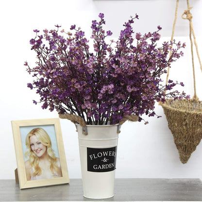 JAKY-Global 6 Bundle Babys Breath Fabric Cloth Artificial Flowers for Wedding Party Decoration (Autumn Purple)