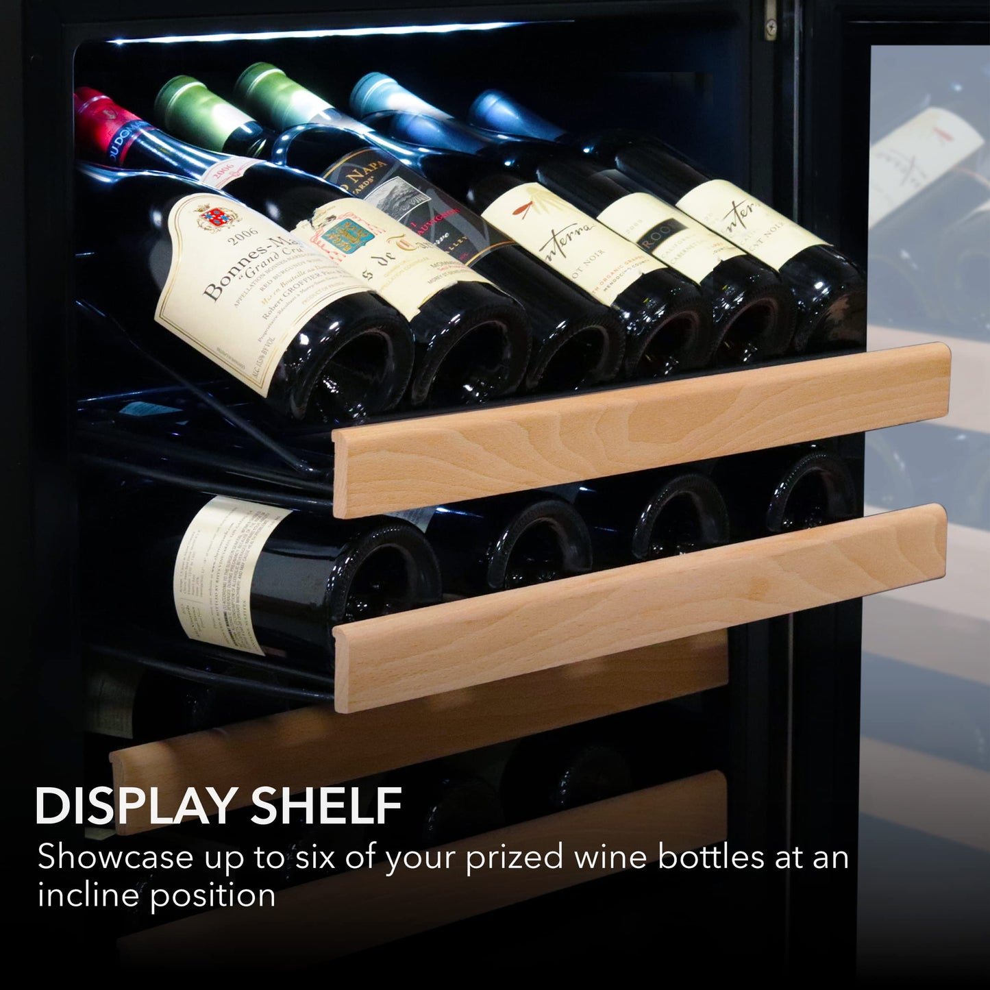 Whynter BWR-1002SD 100 Built-in or Freestanding Stainless Steel Compressor Large Capacity Wine Refrigerator Rack for Open Bottles and LED Display, Black