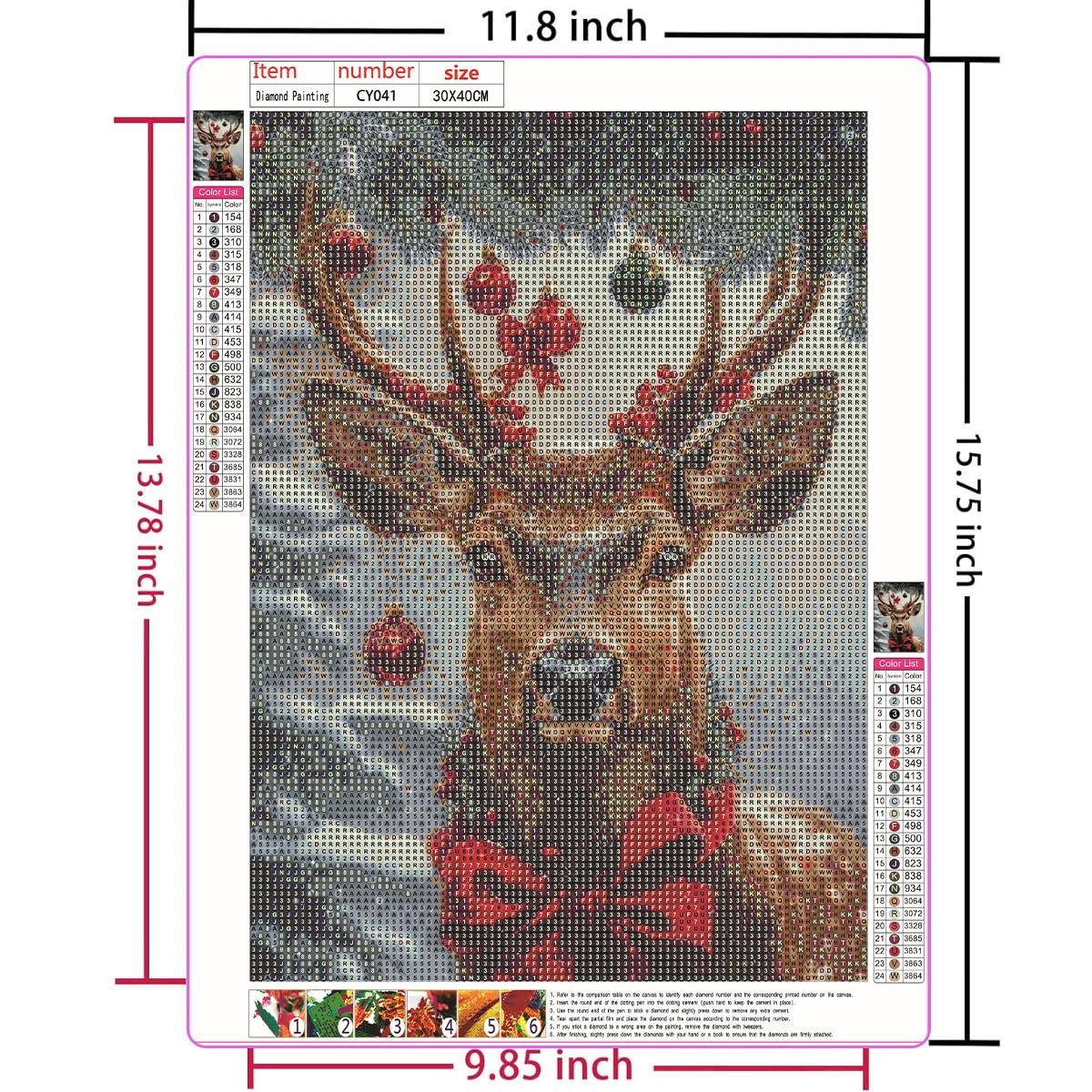 Amz Camel Diamond Painting Kit, 30x40cm Christmas Reindeer Diamond Art, Crystal Bead Decoration, Easy Craft for Beginners, Festive Holiday Gift