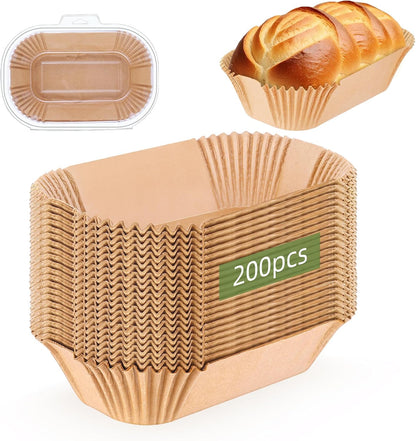 200pcs Skiennix Loaf Pan Liners - Parchment Baking Sheets for 9x5 Inch Bread Pans