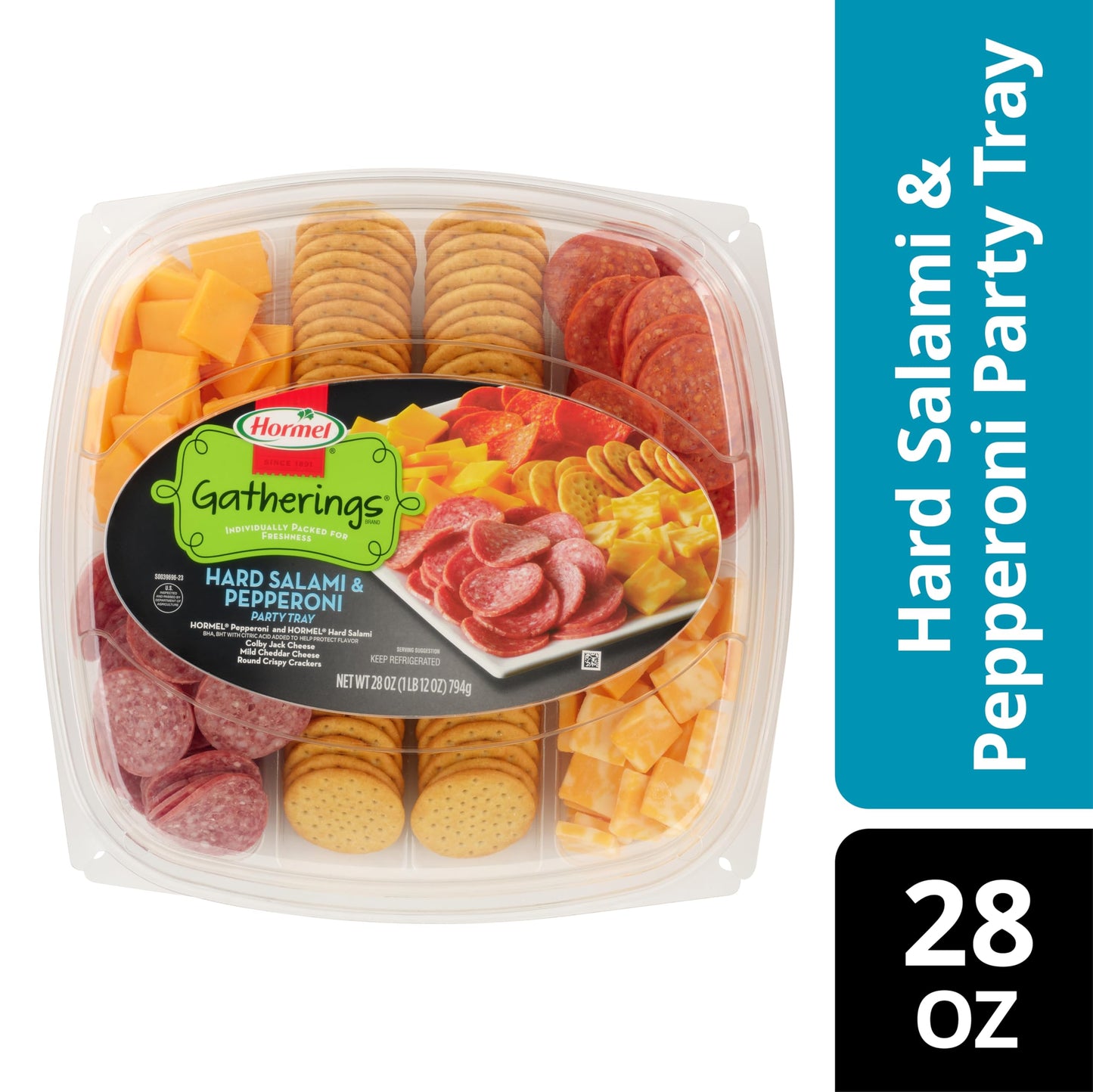 Hormel Gatherings, Hard Salami & Pepperoni Party Tray, 28 oz