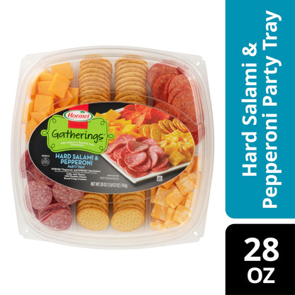 Hormel Gatherings, Hard Salami & Pepperoni Party Tray, 28 oz