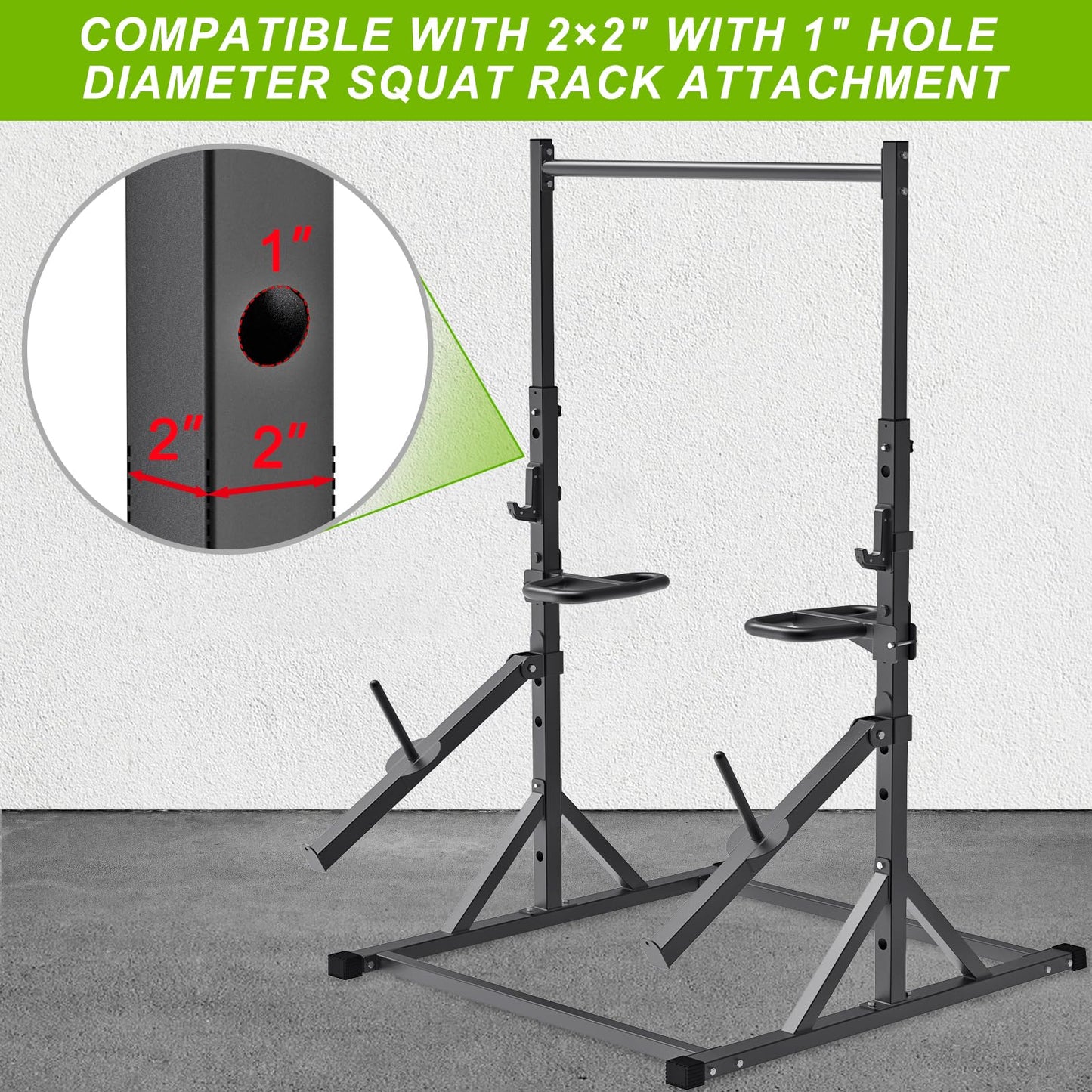 SELEWARE Adjustable Pull Up Station, Multifunction Dip Station and Multi-Grip Handles, Fully Welded, 500 lbs Capacity, Home Gym Equipment