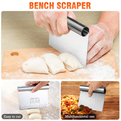 9PCS Stainless Steel Pastry Blender Set, 3 Cup Flour Sifter, Biscuit Cutter, Pastry Cutter, Dough Cutter, Silicone Baking Mats, for Cooking Cookies and Donuts, Cakes, Biscuits or Making Pancakes
