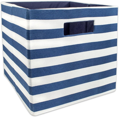 11x11x11, DII Polyester Cube Storage Collection Hard Sided Collapsible, Nautical Blue