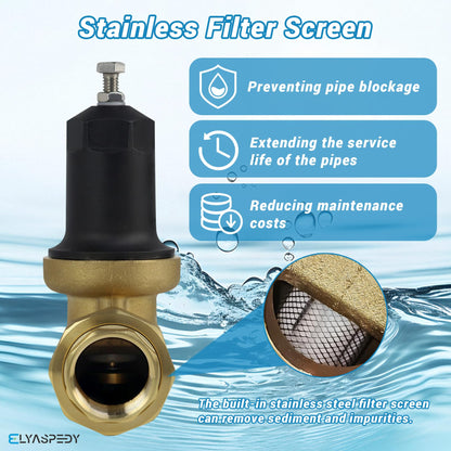 1-1/4 Inch 114-NR3XL Pressure Reducing Valve, with Double Internal Thread Pipe NPT Connection, Suitable for Zurn 1-1/4" NR3XLDULU Reducing Valves, Comes with Stainless Steel Screen and 2 gaskets