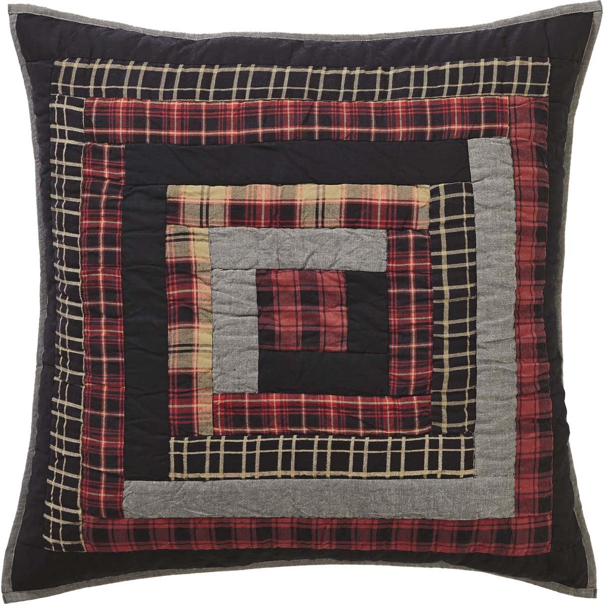 VHC Brands Rustic & Lodge Euro Sham 26x26, Chili Pepper Red Quilted Bedding Accessory
