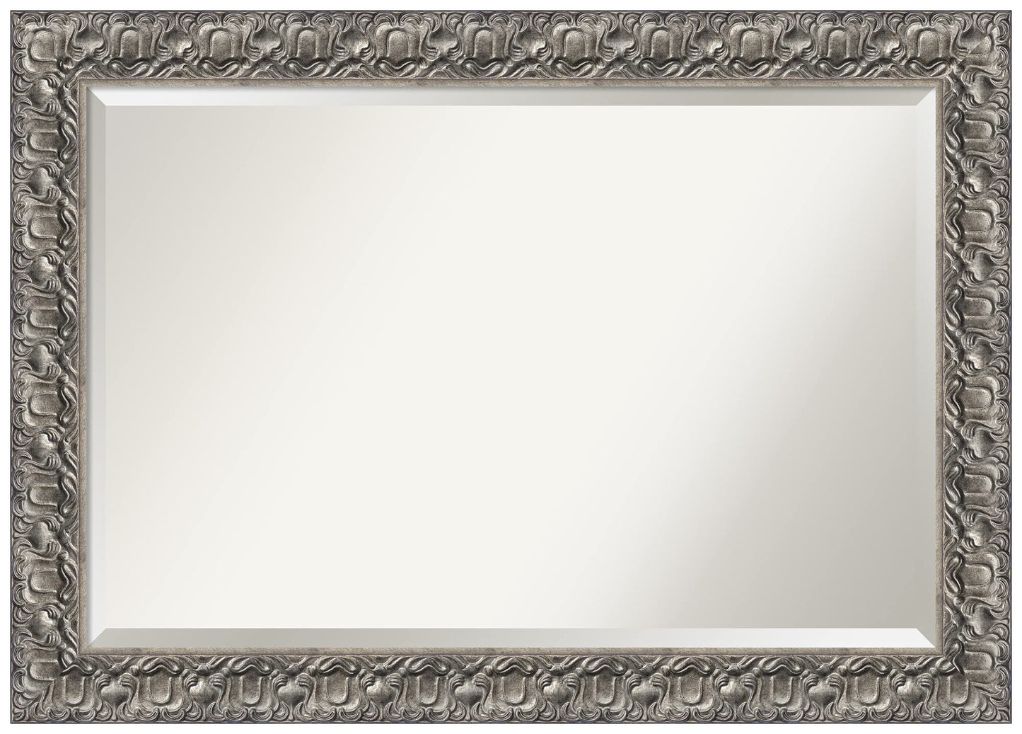 Amanti Art Silver Bathroom Mirror for Over Sink, 30x42 Silver Luxor Rectangle Vanity Mirror, Large Traditional Wood Frame, Hangs Horizonally and Vertically, Bathroom Wall Decor, Beveled Edge