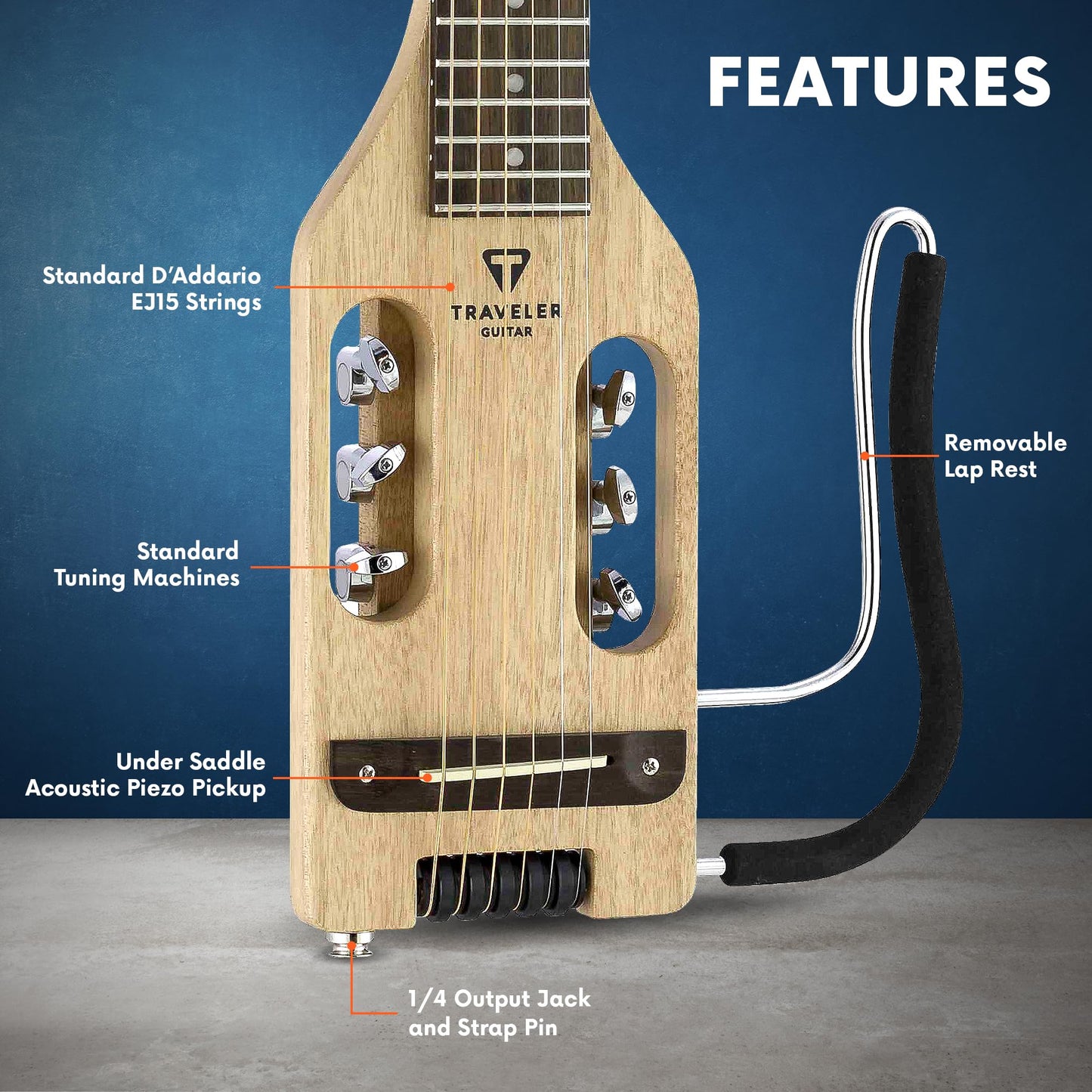 Traveler Guitar Ultra-Light Acoustic Acoustic-Electric Guitar, Mahogany