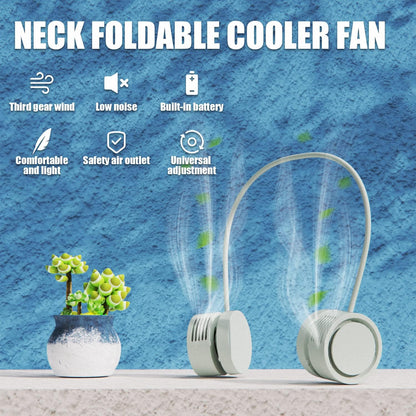 Portable Neck Fan - Hands Free Wearable Bladeless Neck Fans with 3 Speeds for Women and Adults (Green)