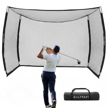 GOLF PAPi Mobile Golf Simulator Net – 10ft Compact Practice Net with Steel Frame & Impact Screen – Indoor & Outdoor Golf Training for Backyard, Garage & Home Sim Setup (Without Simulator Screen)