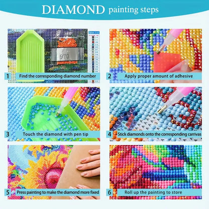 BYGFHLYW 5D Diamond Painting Kits for Adults, Landscape Eiffel Tower Diamond Art Kits for Adults Beginner, DIY Full Drill Diamond Dot Gem Painting for Home Wall Decor 12x16inch