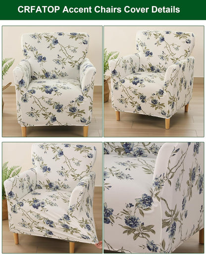 1 Sofa,A43 CRFATOP Printed Stretch Chair Slipcovers with Arms for Living Room Piece Accent Chair Covers Soft Banquet
