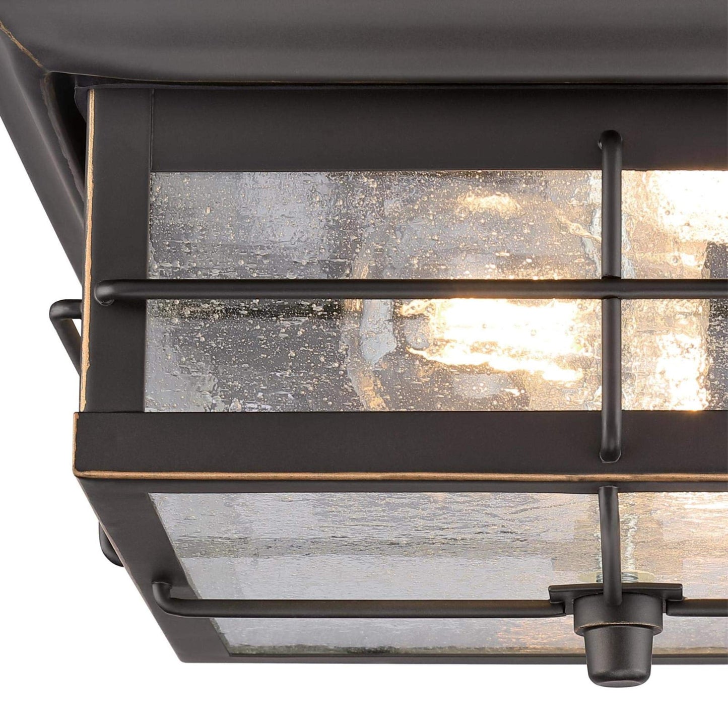 Westinghouse 6578400 Orwell 2 Light Outdoor Flush Mount Fixture in Oil Rubbed Bronze and Clear Glass, 6578400