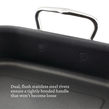 Hestan Provisions – 14.5" Classic Clad Nonstick Roasting Pan with Stainless Steel Rack