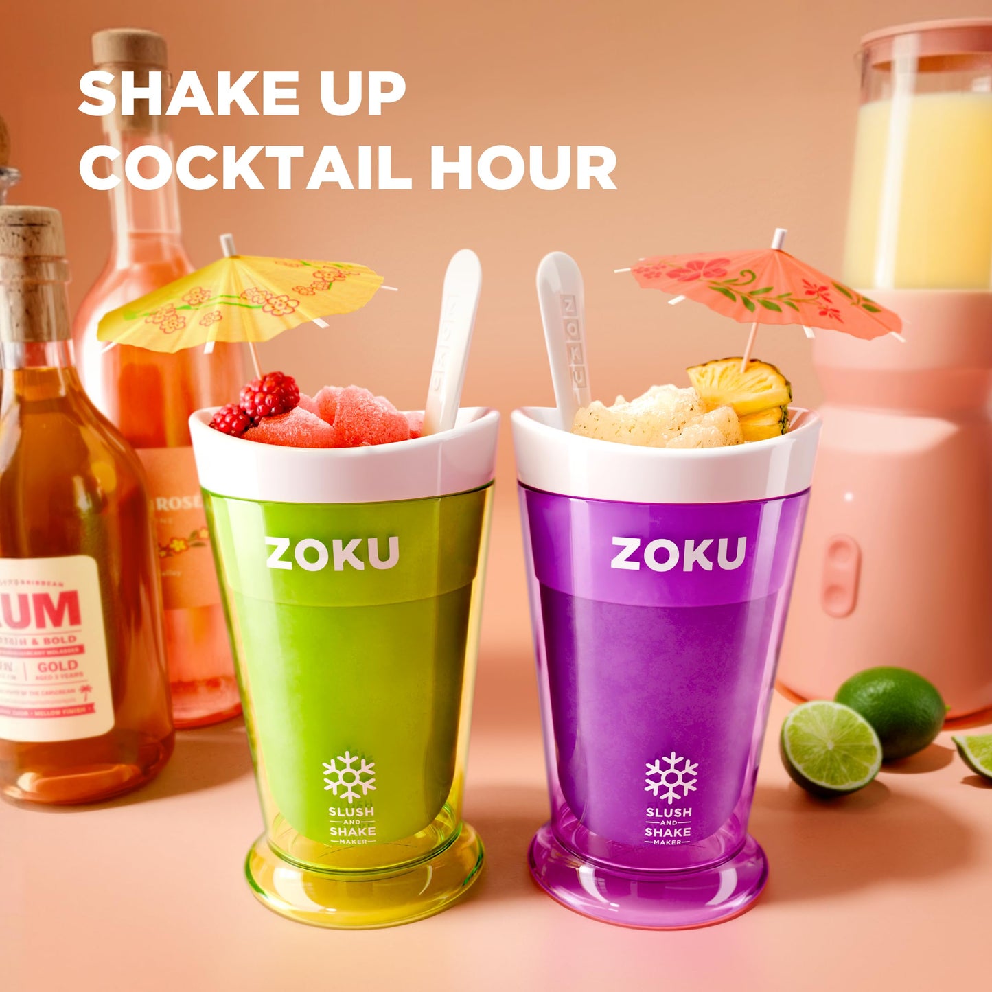 ZOKU Original Slush and Shake Maker, Compact Make and Serve Cup with Freezer Core Creates Single-Serving Smoothies, Slushies and Milkshakes in Minutes, BPA-free, Blue