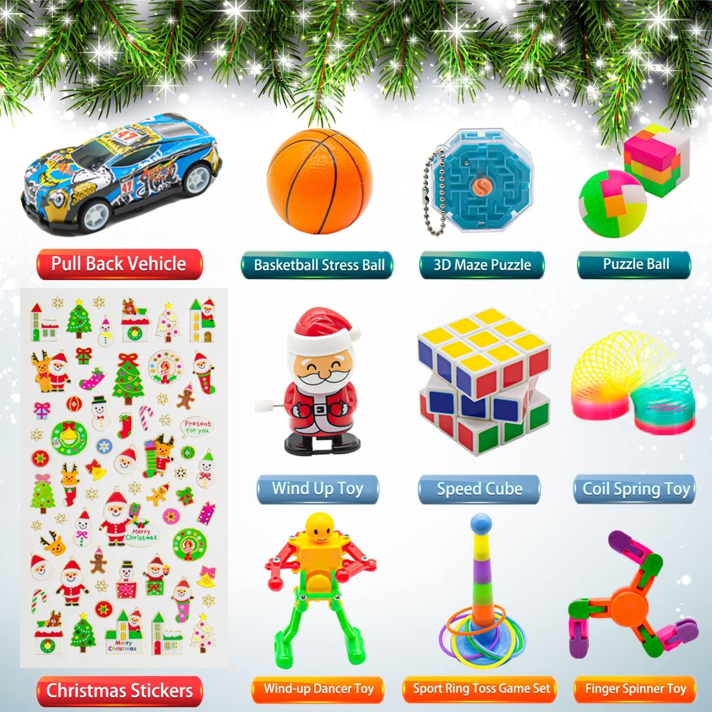 2025-24 Countdown Christmas Advent Calendar Days Advent Calendars with Surprises Fidget Toys Bulk, Great Xmas Gifts