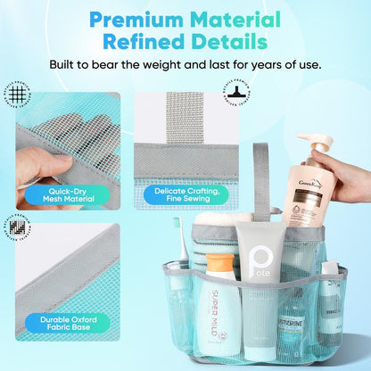 EUDELE 2 Pack Mesh Shower Caddy Portable for College Dorm Room Essentials, Shower Caddy Dorm with 8-Pocket Large Capacity,Shower Bag for Beach,Swimming,Gym