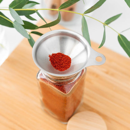 24PK Set 4oz, 374 SAVVY & SORTED Glass Spice Jars with Label, Bamboo Jar Spices Spice Labels, Pepper Grinder, Empty