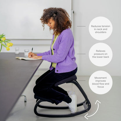 Varier Variable Monochrome Plum Ergonomic Office Kneeling Chair for Desk – Back Pain Relief, Rocking Seat for Home, Study & Posture Support – 10 Year Quality Guarantee
