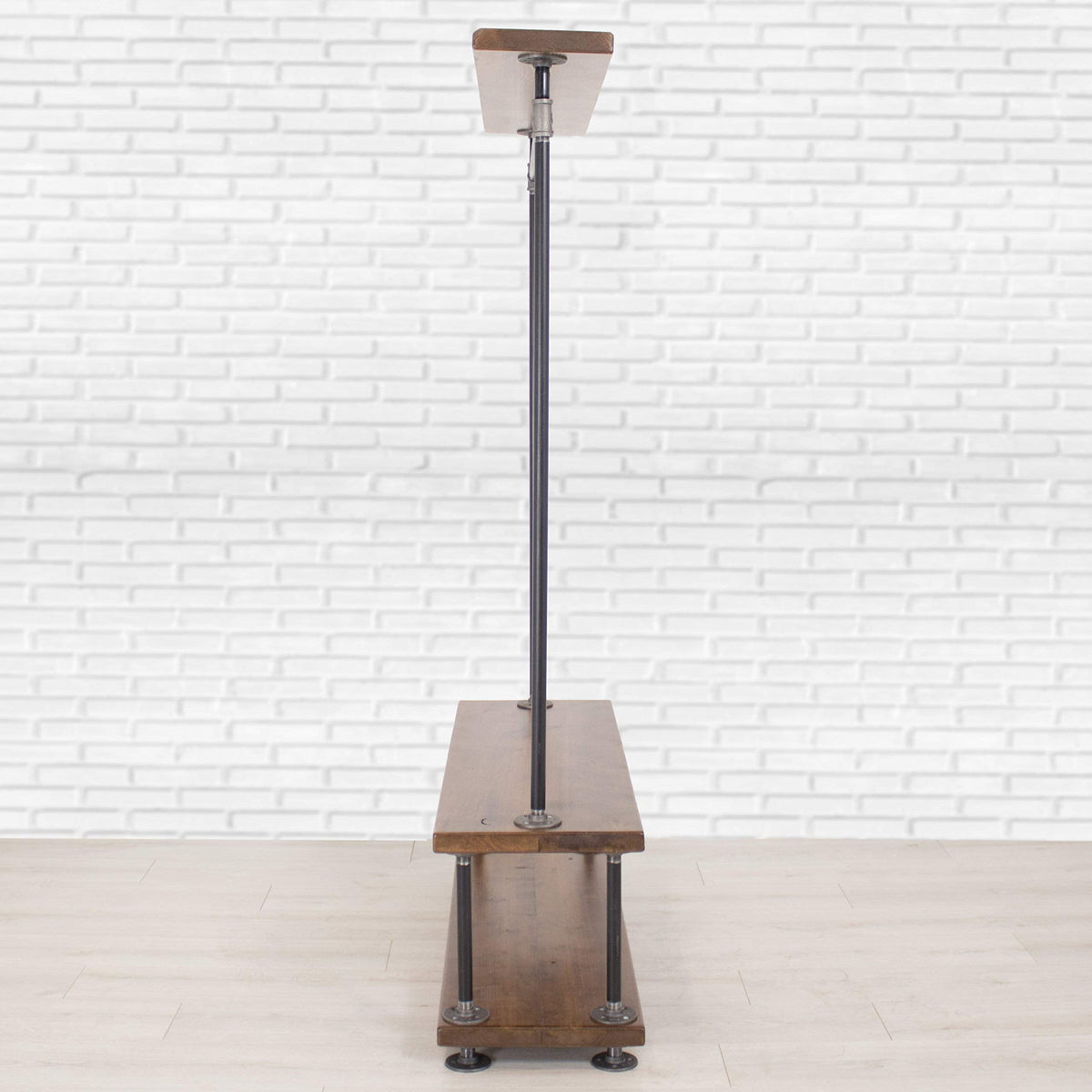 Industrial Pipe Clothing Rack with Wood Shelving by William Robert's Vintage
