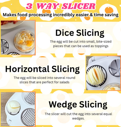 3 in 1 egg slicer for hard boiled eggs heavy duty - Handy Kitchen Dicer - Find Your Hidden Gift Inside The Box -Heavy Duty Stainless Steel Egg Cutter for soft food Strawberry, Mushroom