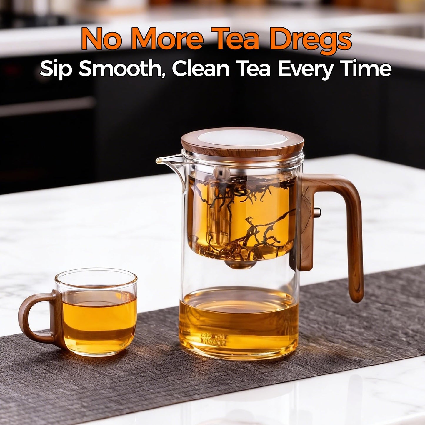 DRNKNSTX Enchanted Tea Pot, Magic Tea Pot for Loose Leaf Tea Steeper, Heat Resistant Borosilicate Glass Teapot with Tea Infuser, Ideal Gift for Tea Lovers - 20 oz (600 ml)