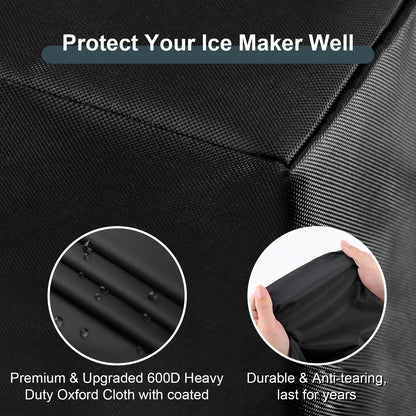 Ice Maker Cover, Universal Waterproof Shield for Rice Cooker, Bread Machine, Other Countertop Appliances, Black