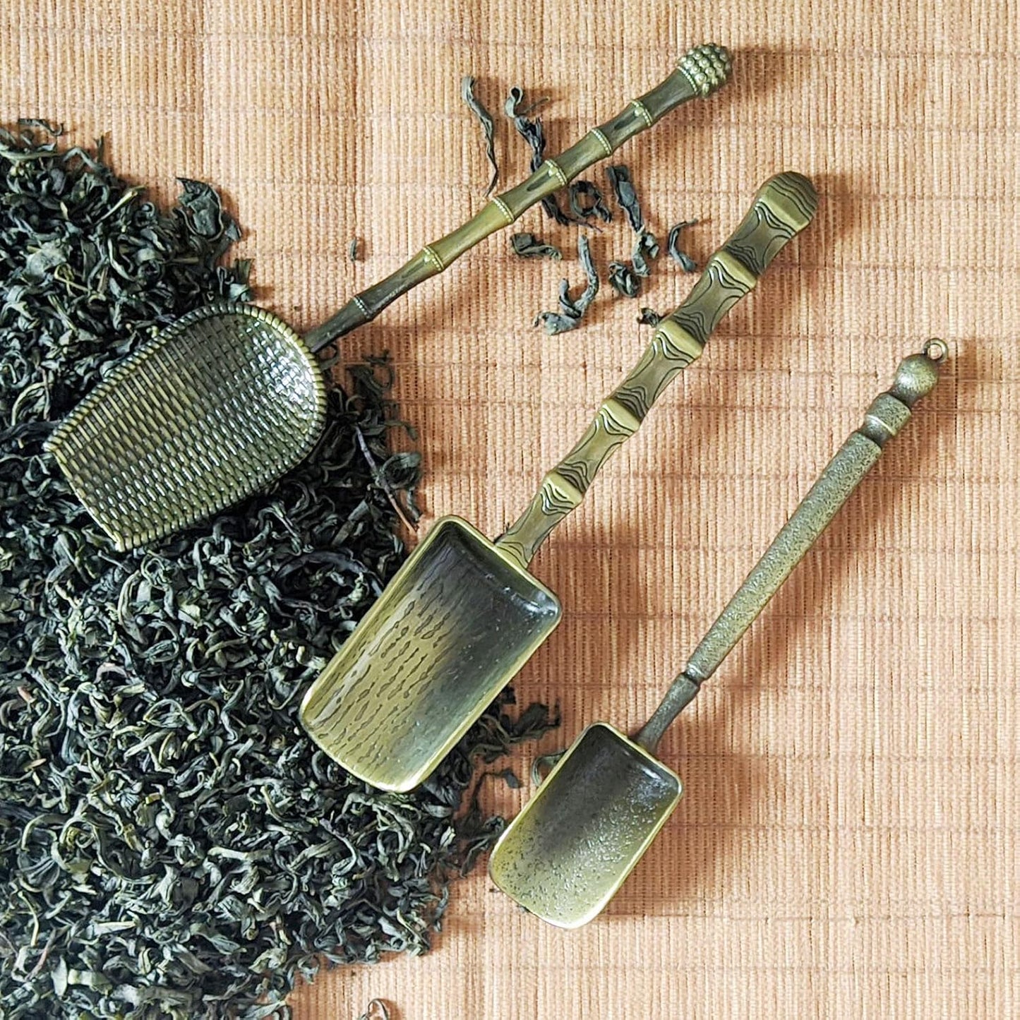 Tea Scoop Vintage Spoons Long Handle Measuring Spoon for Loose Tea, Coffee, Herb, Set of 3