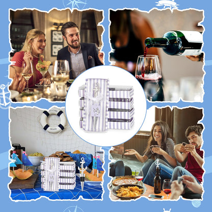 30PCS Anchor Wine Stopper and Nautical Themed Party Favors for Sailors Anchor Stoppers Wine Holiday Birthday Party Decor (Sliver)
