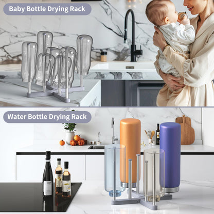 VAEKUCEAN Baby Bottle Drying Rack, Drying Rack for Water Bottle, Reusable Bag, Collapsible Holder for Cups, Mugs and Glass, Sports Bottle Holder