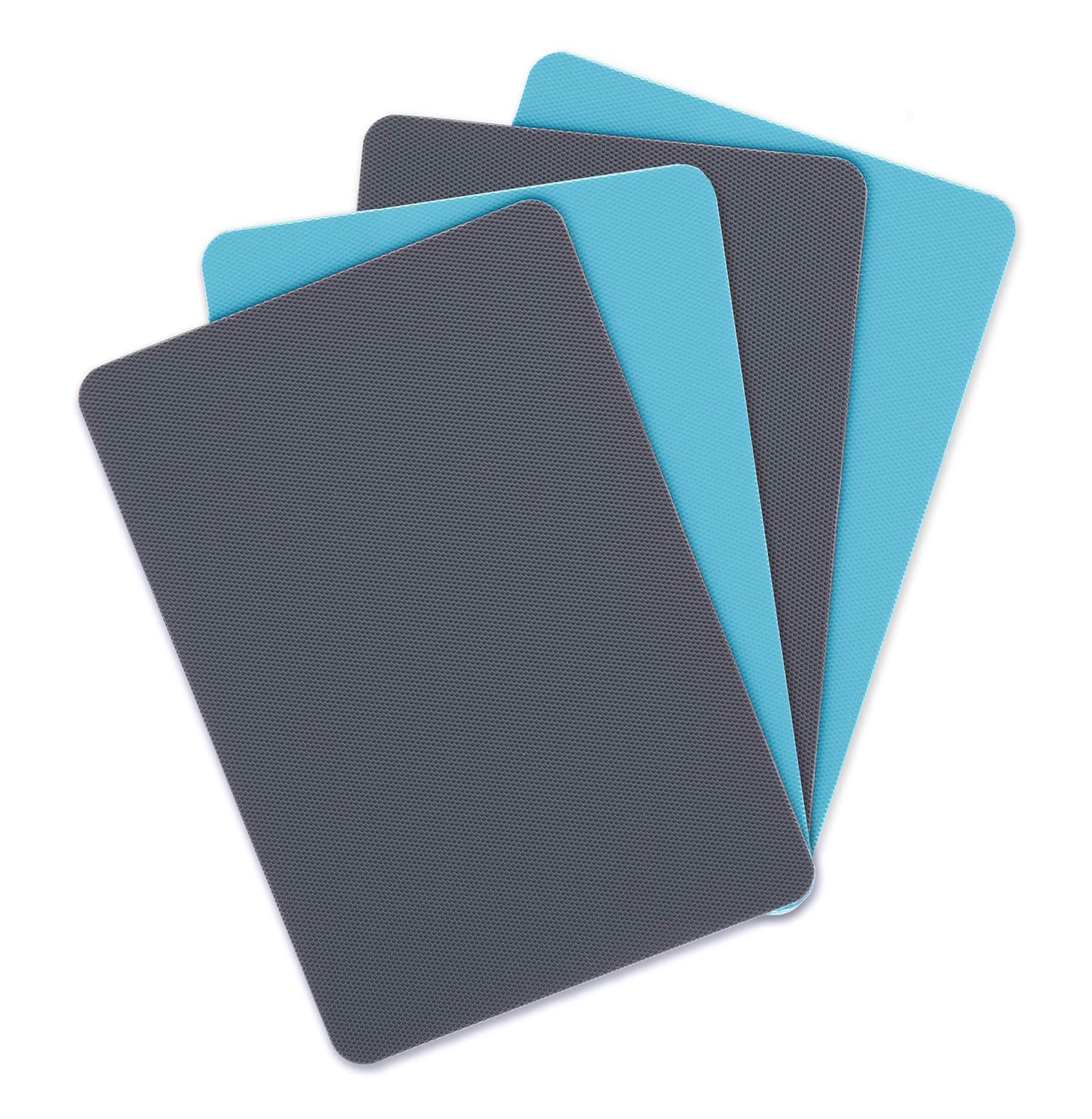 Dexas Heavy Duty Cutting Board Grippmat, Flexible Cutting Boards for Kitchen, Set of 4, Non Slip Plastic Board Cutting Mat 8 by 11 inches, Gray and Turquoise Set Kitchen Gadgets