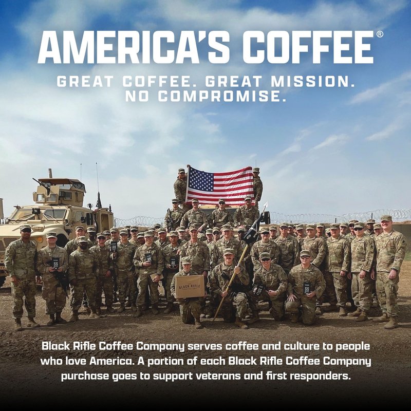 Black Rifle Coffee Company CAF, 5 lb Bag, Ground Coffee Medium Roast - Roasted Blend Made from Arabica Beans - Colombian & Brazilian Beans - Veteran Founded & American Made