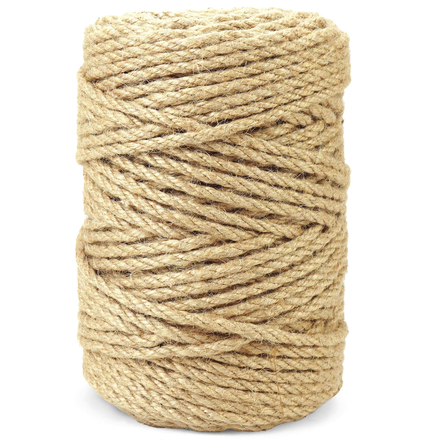 5mm*328 Feet Natural Jute Twine String DIY Home Decor,Thick Jute Twine for Crafting Gift Wrapping Packing Gardening Crochet Knitting Macrame Decor,5mm Brown Rope for Refurbish Cat Tree