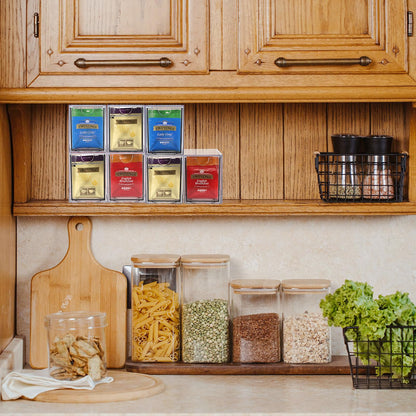 ELLDOO 3 Drawers Tea Bag Organizer, Clear Acrylic Stackable Tea Bag Storage Holder for Kitchen Pantry, Coffee Pod Snack Storage for Countertop Cabinet
