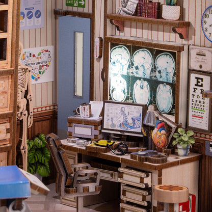 fifijoy Book Nook Kit - DIY Scene Miniature Kit, 3D Puzzle Miniature Dollhouse Booknook Kit, Bookshelf Insert Shelf Gifts for Book Lovers (Doctor's Office)
