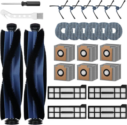 26 Pack X10 2 4 6 6 6 1 1 Replacement Parts Kit for Eufy Pro Omni Robot Vacuum Accessories, Main Roller Brush Filters
