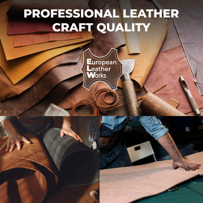 ELW Full Grain Cowhide Leather 4-5 oz [1.6-2mm] Thickness in Pre-Cut Size: 12"x24", AB Grade Hide Vegetable Tanned Leather Using for Tooling, Carving, Molding, Dyeing Material for Craft, Hobby