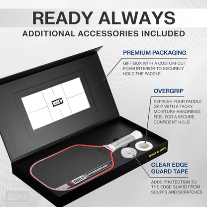 JOOLA Pro V Pickleball Paddle - 14mm/16mm - Raw Carbon Fiber Textured Surface - Enhanced Frame & Propulsion Core, USAPA & UPA-A Certified, NFC Chip Enabled, Premium Control & Lightweight Performance